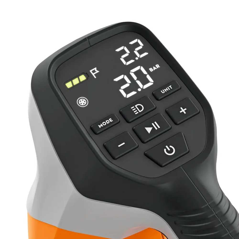 Compact and powerful, the STIHL KOA 20 battery compressor makes inflating tyres, sports gear, and inflatables simple. Includes battery and charger. Available at Cannings — your STIHL Elite Dealer. 4