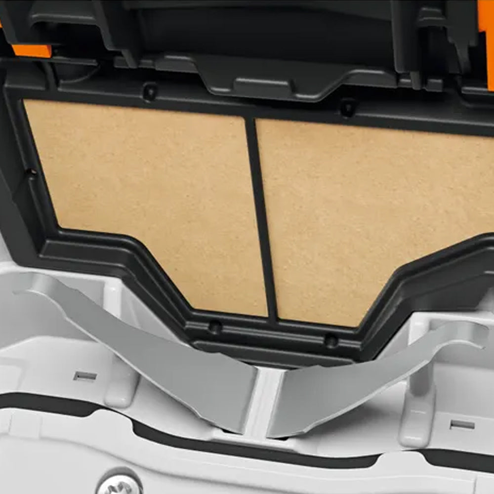 filter inside The STIHL MSA 220 T Battery Chainsaw is a high-performance top-handle saw for professional arborists and tree maintenance work. Available at Cannings.