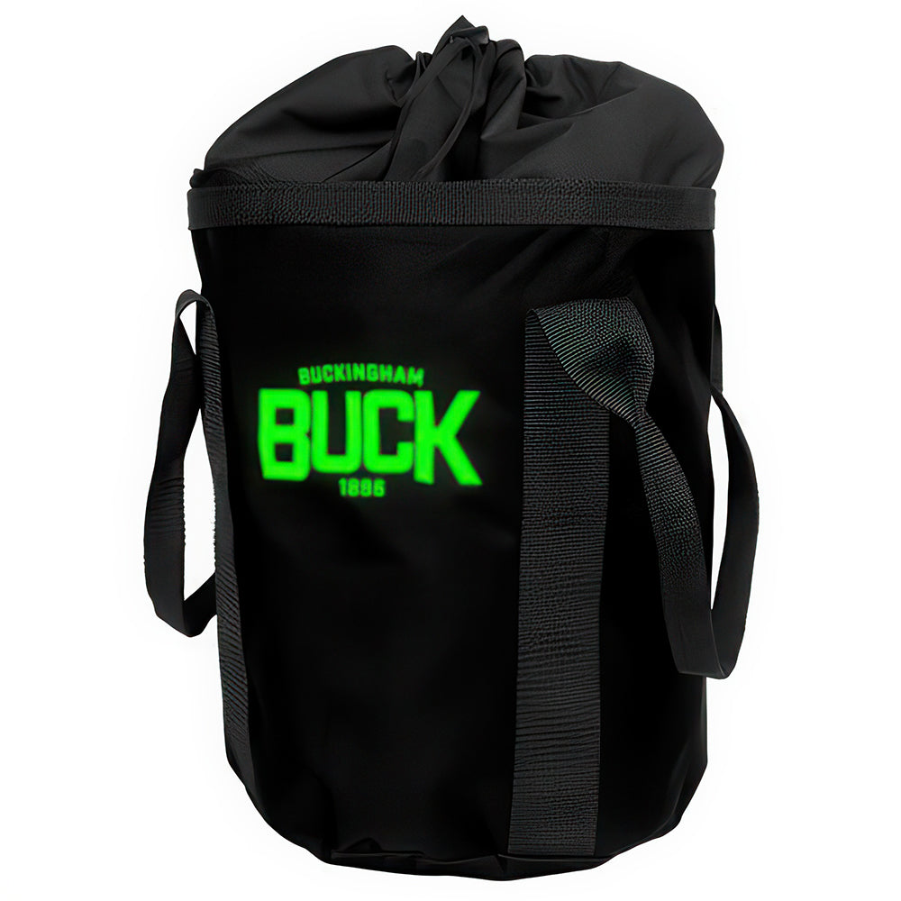Water-resistant Cordura rope bag with stiff sides that stay open while you feed line in. Drawstring top, big handles. Holds 40, 50 or 75m of 13mm rope.