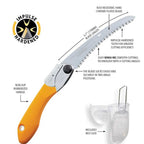 With a longer curved blade, the Silky PocketBoy Curve 170mm folding saw powers through larger branches with ease. Medium-tooth, razor-sharp, and compact enough for any pack or toolbox. Buy online at Cannings. infographic